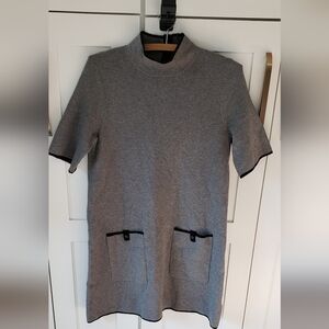 Maeve Anthropologie Sweater Dress Womens M Gray Short Sleeve Mini